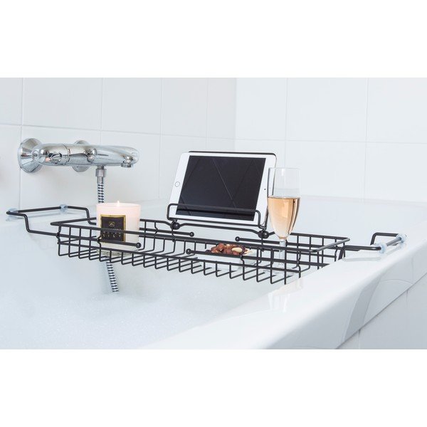 Czarna metalowa regulowana półka na wannę PT LIVING Tub, 61-86 cm-image-1