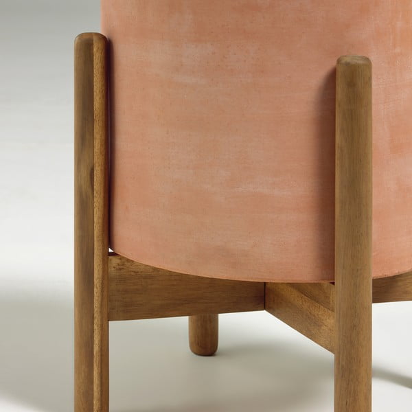 Terakotowa doniczka na drewnianej podstawce Kave Home Dalva, ⌀ 30 cm-image-3