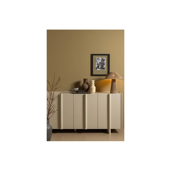 Kremowa niska komoda modułowa z litego drewna sosnowego 200x85 cm Basu – WOOOD-image-1