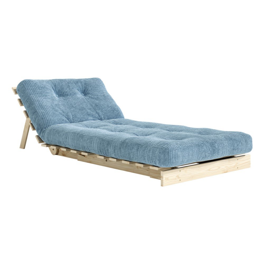 Jasnoniebieski rozkładany sztruksowy fotel futon Roots – Karup (zdjęcie 5)