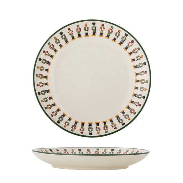 Kremowy kamionkowy talerz deserowy ze świątecznym motywem ø 16 cm Jolly – Bloomingville-image-4