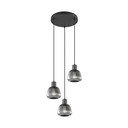 Czarna lampa wisząca ze szklanym kloszem ø 37 cm Tarifa – Trio