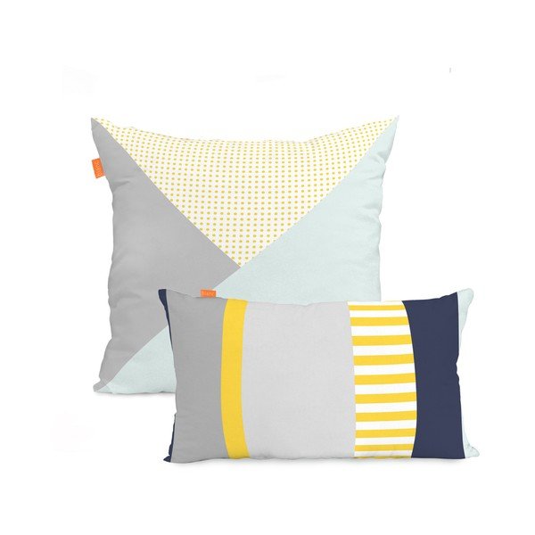 Zestaw 2 bawełnianych poszewek na poduszki Blanc Geo Dot