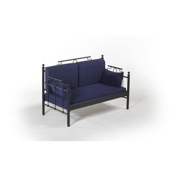 Ciemnoniebieska 2-osobowa sofa ogrodowa Halkus, 76x149 cm