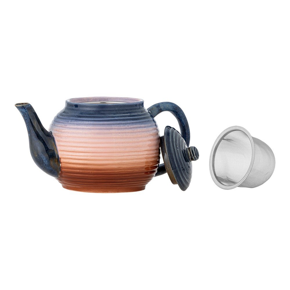 Niebiesko-pomarańczowy ceramiczny dzbanek do herbaty z sitkiem 890 ml Tatum – Bloomingville (zdjęcie 5)