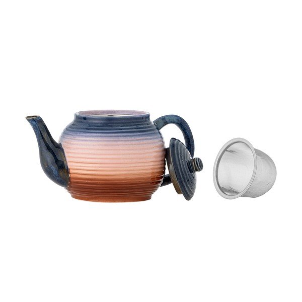 Niebieski/pomarańczowy dzbanek do herbaty ceramiczny z sitkiem 890 ml Tatum – Bloomingville-image-4