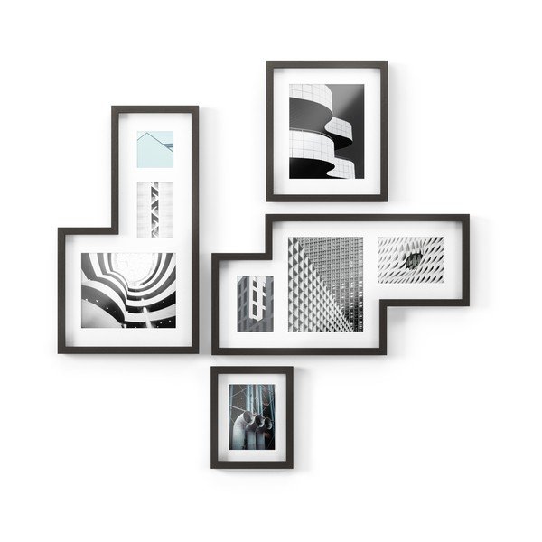 Czarne plastikowe ramki ścienne zestaw 4 szt. 69x38 cm Mingle – Umbra-image-2