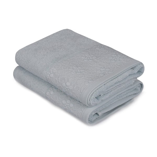 Zestaw 2 miętowych ręczników z czystej bawełny Grande, 50x90 cm