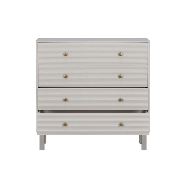 Jasnoszara niska komoda z litego drewna sosnowego 94x91 cm Madu – WOOOD-image-3