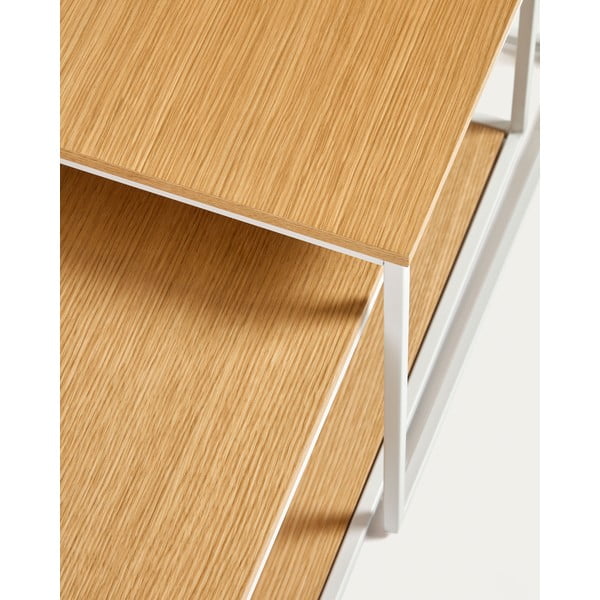 Stoliki z blatem w dekorze dębu w jasnym naturalnym kolorze zestaw 2 szt. 50x100 cm Yoana – Kave Home-image-1