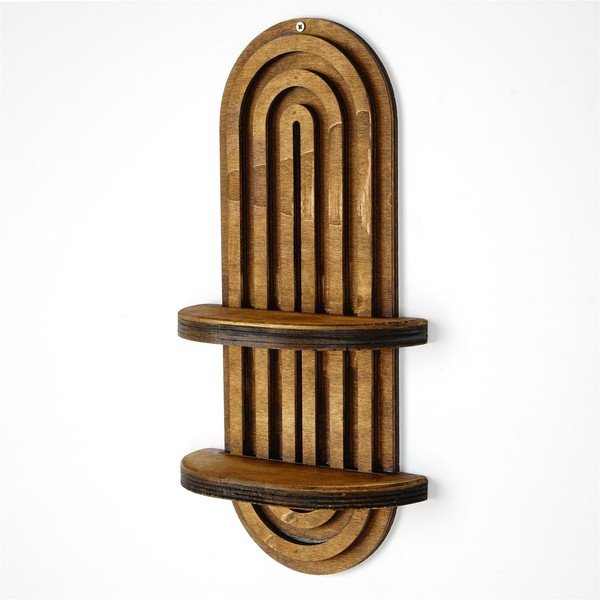 Brązowa wielopoziomowa półka 40 cm Raf – Kalune Design-image-1