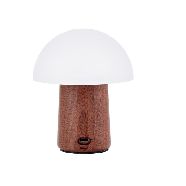 Biała/w ciemnym naturalnym kolorze lampa stołowa LED (wysokość 12,5 cm) Alice Mushroom – Gingko