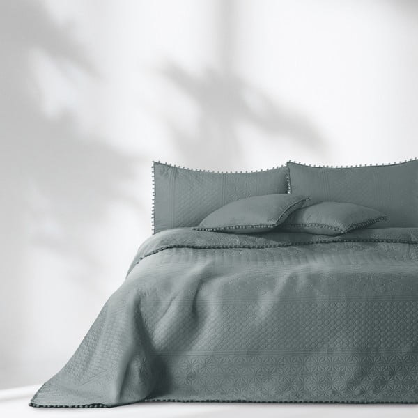 Szara narzuta na łóżko AmeliaHome Meadore, 200 x 220 cm