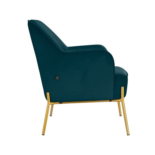 Zielononiebieski aksamitny fotel Runa – Støraa-image-1