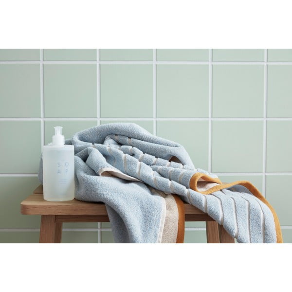 Niebiesko-pomarańczowy bawełniany ręcznik Hübsch Dora, 70x140 cm-image-4