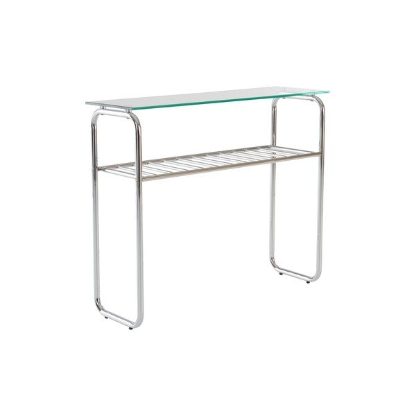 Konsola ze szklanym blatem w kolorze srebra z połyskiem 32x100 cm Walle – Jotex