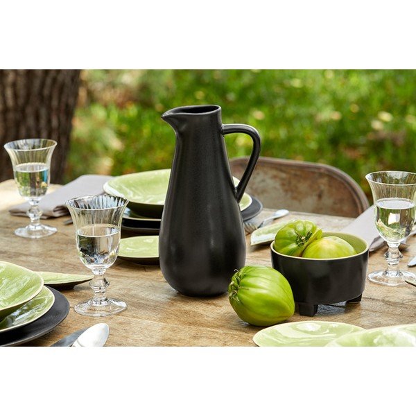 Jasnozielono-czarna kamionkowa miska na nóżkach Costa Nova Riviera, 14 cm-image-2