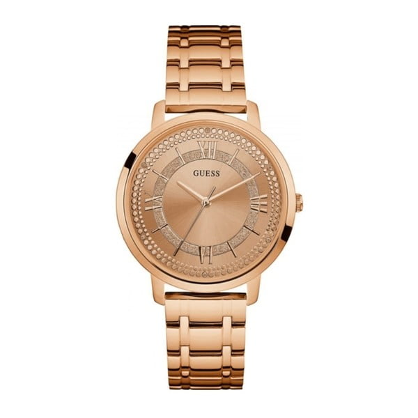Zegarek damski w różowozłotym kolorze z paskiem ze stali nierdzewnej Guess W0933L3
