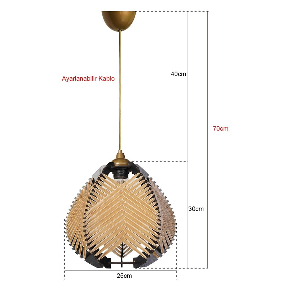 Czarno-beżowa lampa wisząca z tekstylnym kloszem ø 25 cm – Opviq lights (zdjęcie 3)