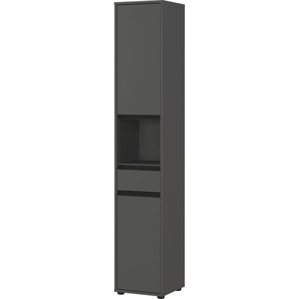 Antracytowa wysoka wąska szafka łazienkowa 33x181 cm Lemont – Germania-image-2