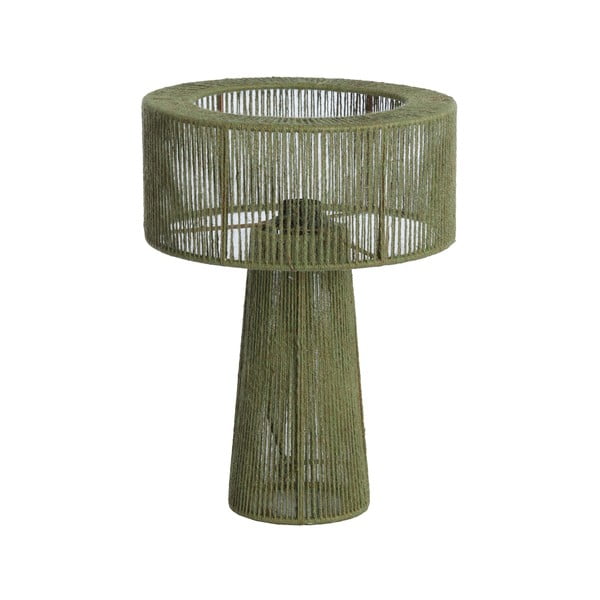 Zielona lampa stołowa z kloszem z juty (wysokość 40 cm) Selva – Light & Living