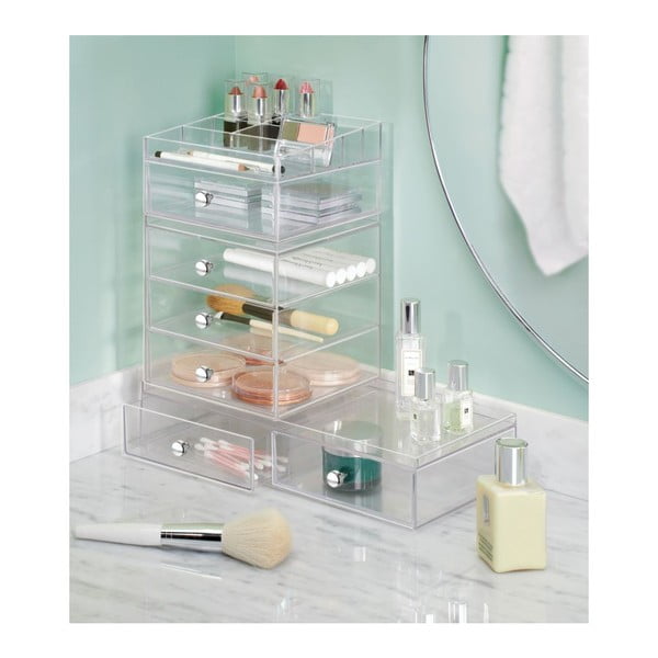 Przezroczysty organizer z 3 szufladami iDesign Drawers, wys. 18 cm-image-4