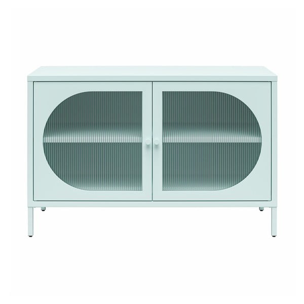 Jasnoniebieska metalowa witryna 100x64x40 cm Luna – Støraa