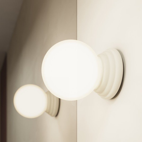 Beżowa lampa sufitowa ceramiczna ze szklanym kloszem ø 12 cm Farsa – Sollux-image-2