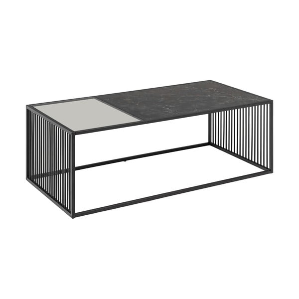 Czarny stolik ze szklanym blatem 60x120 cm Strington – Actona-image-3