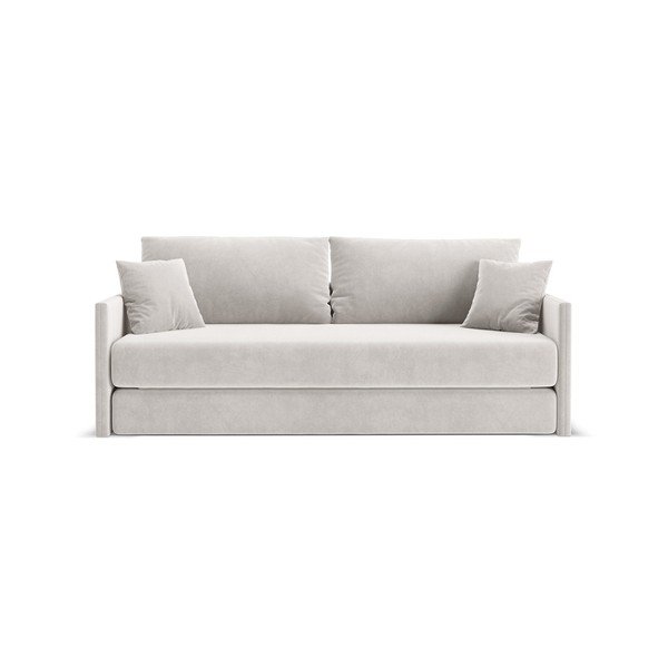 Beżowa aksamitna rozkładana sofa 209 cm Shannon – Cosmopolitan Design