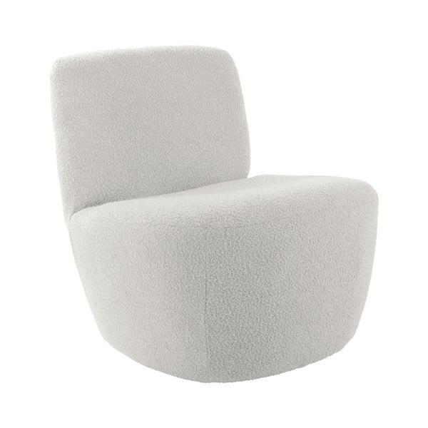 Biały fotel z materiału bouclé Ada – Leitmotiv