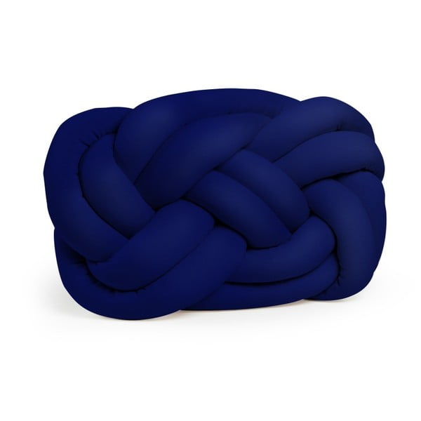Ciemnoniebieska poduszka Cloud Knot Decorative Cushion Velvet Effect, 40x32 cm