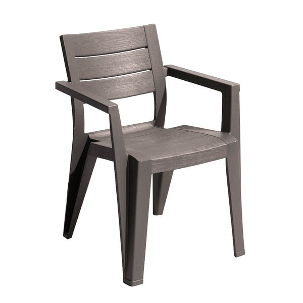 Ciemnobrązowe plastikowe krzesło ogrodowe Julie – Keter