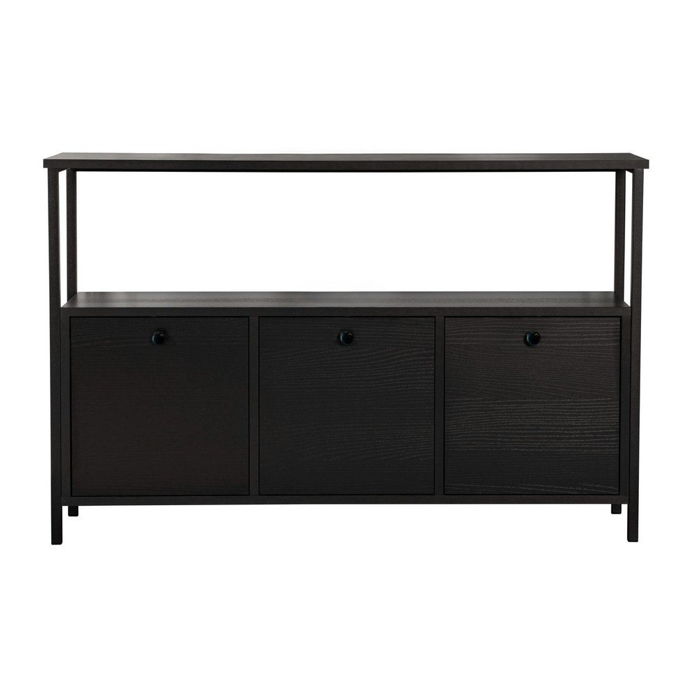 Czarna konsola z matowym wykończeniem 29,5x120 cm Solace – Kalune Design