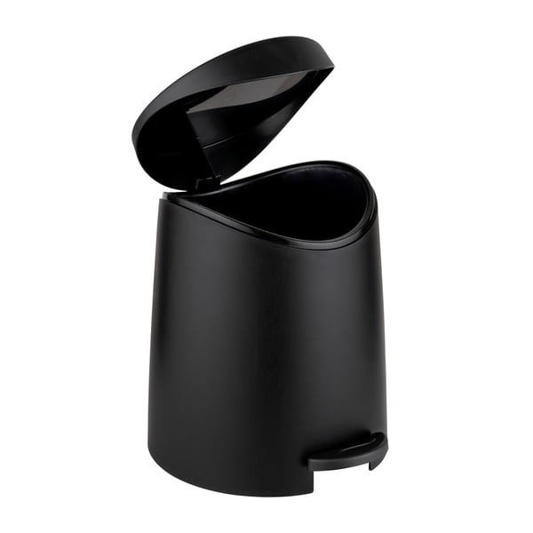 Czarny plastikowy kosz na śmieci z pedałem 3 l Portes – Allstar-image-1