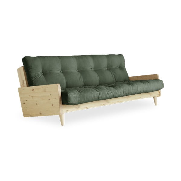 Sofa rozkładana Karup Design Indie Natural Clear/Olive Green-image-3