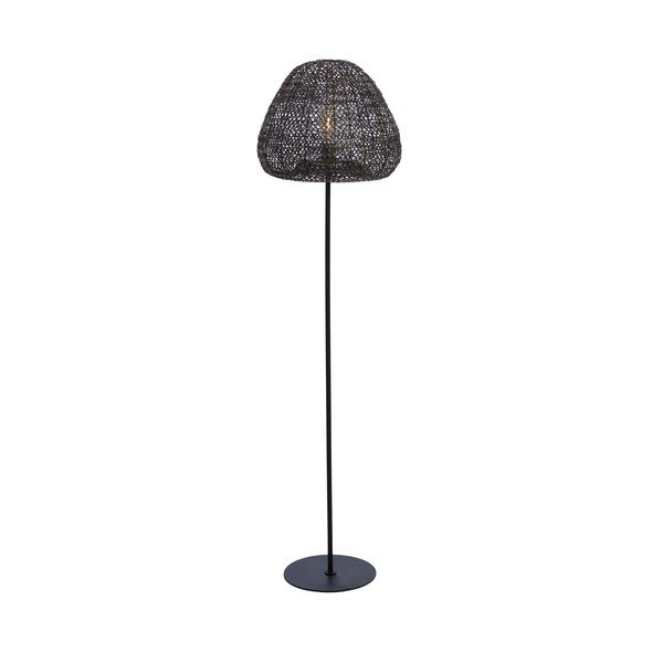 Lampa stojąca w kolorze matowej czerni z metalowym kloszem (wysokość 162 cm) Finou – Light & Living