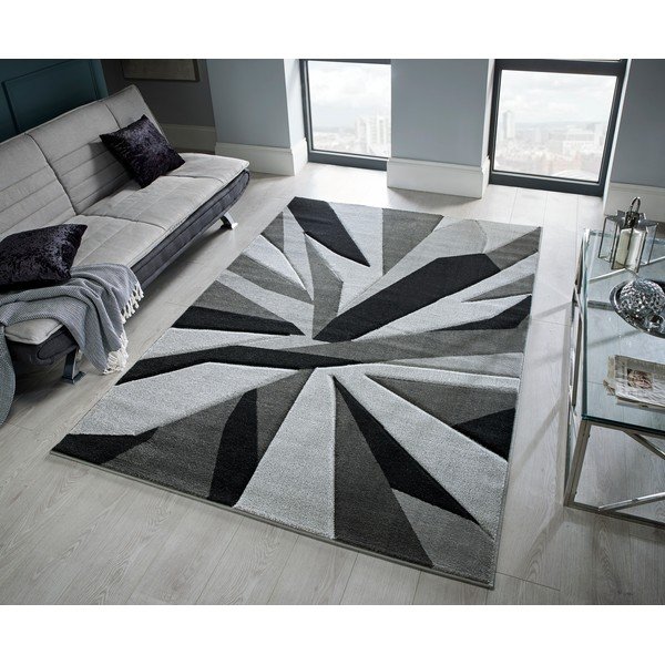 Czarno-szary dywan Flair Rugs Shatter Black Grey, 160x230 cm-image-4