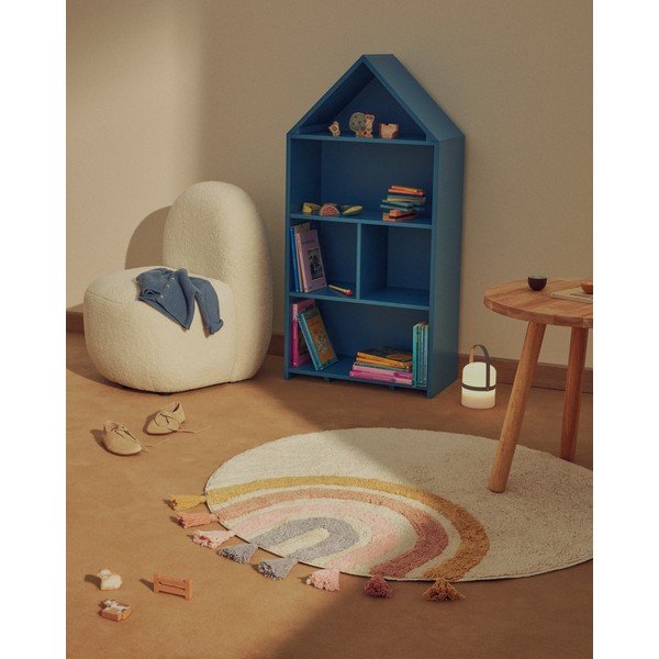 Bawełniany dywan dziecięcy odpowiedni do prania/tkany ręcznie w kolorze kości słoniowej ø100 cm Tadea – Kave Home-image-1