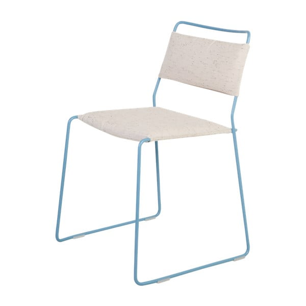 Białe krzesło z niebieską konstrukcją OK Design One Wire