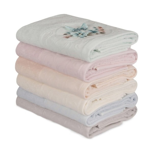 Zestaw 6 ręczników bawełnianych Daireli Lunida, 50x90 cm