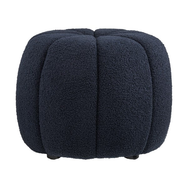Ciemnoniebieski puf z materiału bouclé Paisley – House Nordic