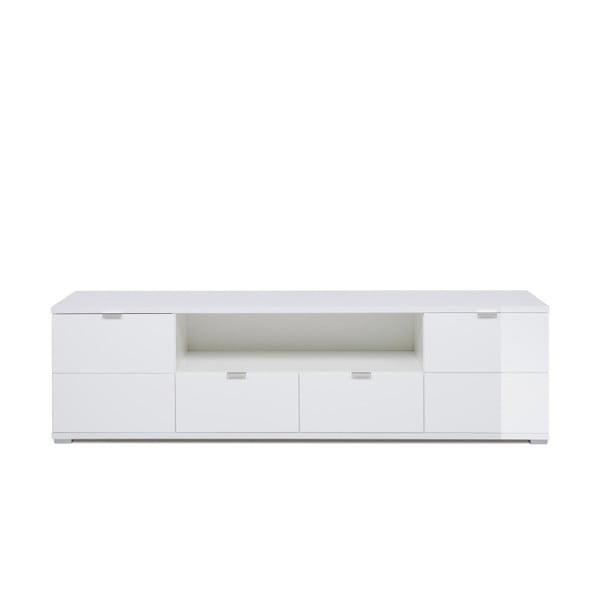 Biała błyszcząca szafka pod TV z LED Intrertrade Glossy