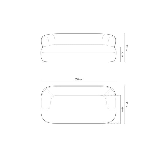 Jasnoszara sofa z materiału bouclé 178 cm Jenny – Micadoni Home-image-4