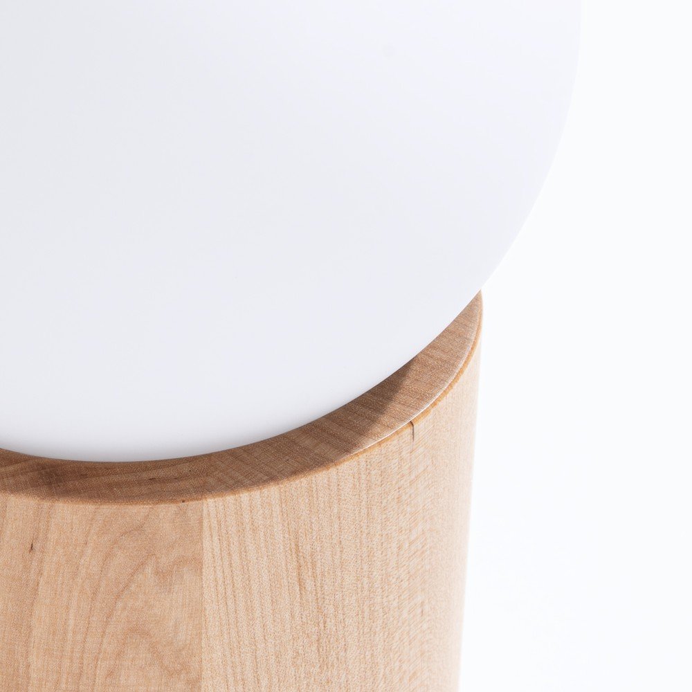 Biało-naturalna lampa stołowa ze szklanym kloszem (wysokość 21 cm) Surtur – Sollux (zdjęcie 5)