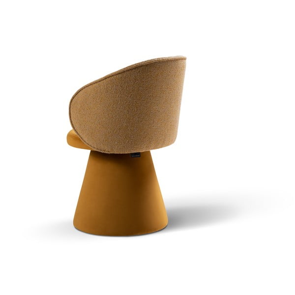 Musztardowy aksamitny fotel Inez – Micadoni -image-4