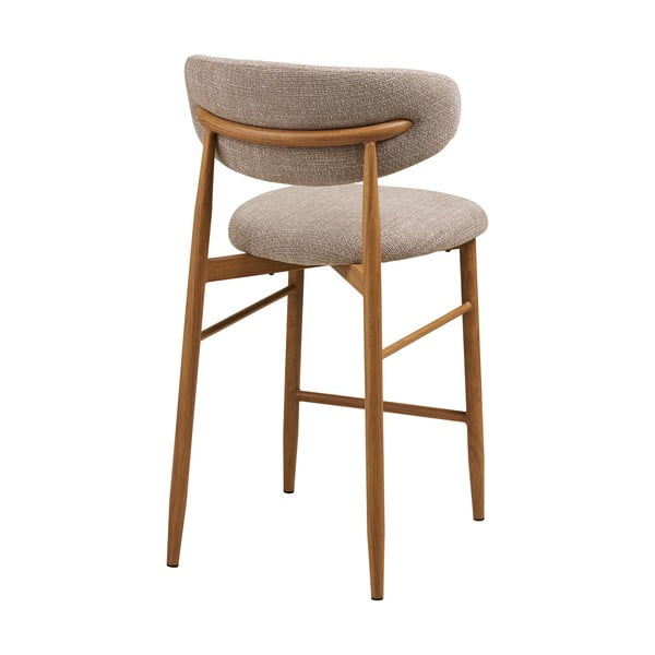Beżowy/w naturalnym kolorze tapicerowany hoker (wysokość siedziska 65 cm) Levanto – House Nordic-image-3