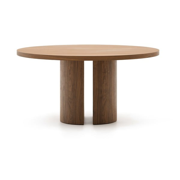 Okrągły stół z blatem w dekorze orzecha ø 150 cm Nealy – Kave Home-image-3