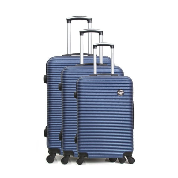 Komplet 3 niebieskich walizek na kółkach Bluestar Vanity
