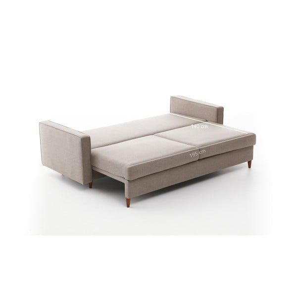 Jasnobrązowa rozkładana sofa 210 cm Eva – Balcab Home-image-3